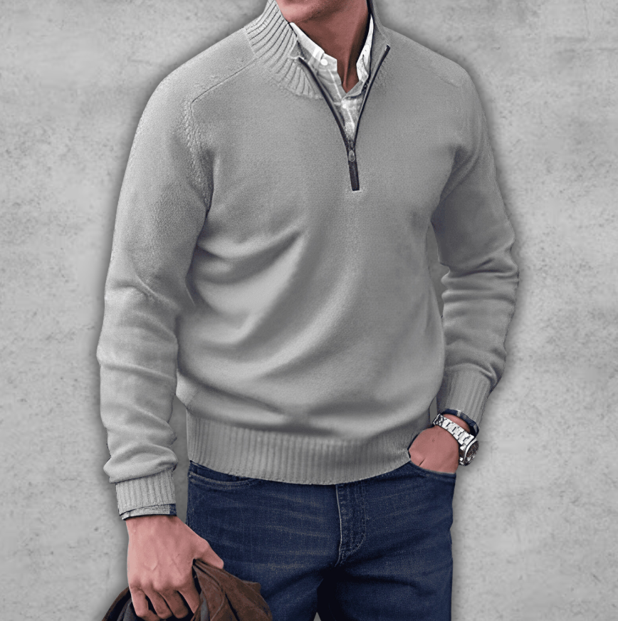 Herrenpullover mit halbem Reißverschluss – Klassischer Pullover für alle Gelegenheiten