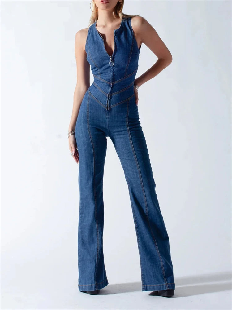 Jeans-Overall mit Herzförmigem Rückenausschnitt für Damen