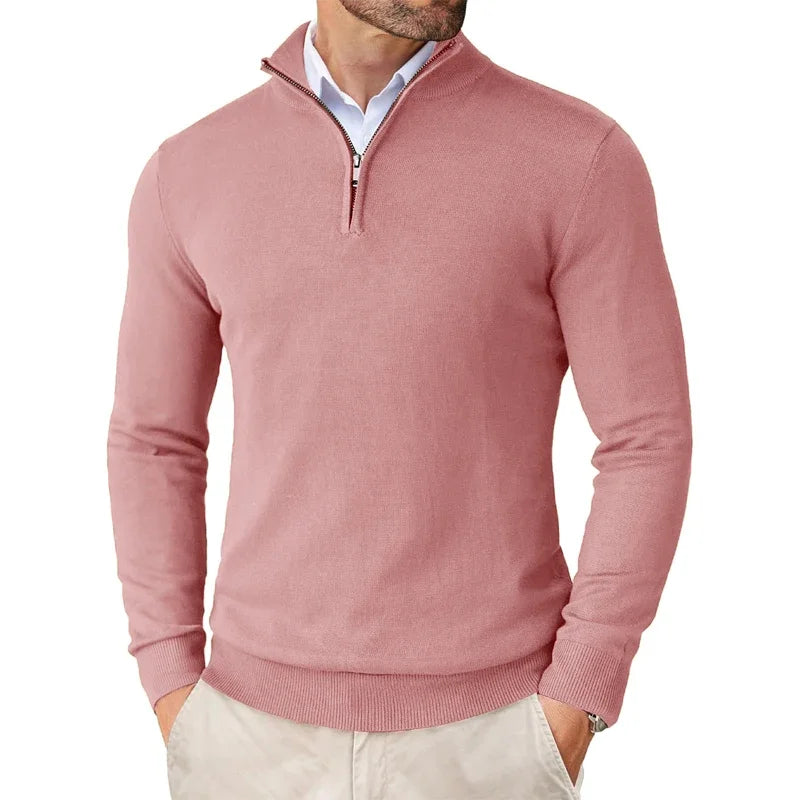 Herrenpullover mit halbem Reißverschluss – Klassischer Pullover mit modernem Schnitt