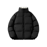 Men's Winter Coat with Fleece Lining – Warm Quilted Jacket with Stand-up Collar