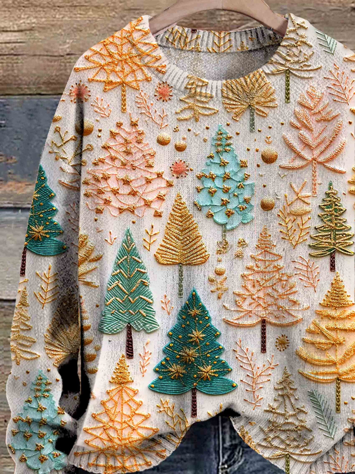 Weihnachts-Pullover Damen – Warmer Strickpullover mit 3D-Weihnachtsbaum