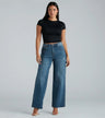 Jean large femme élégant avec détails cargo