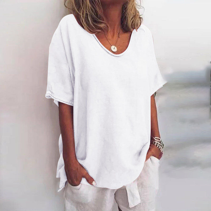Blouse Confortable et Aérée à Col V pour Femmes
