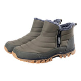 Bottes d’hiver homme extérieur – Bottines chaudes antidérapantes à fermeture éclair