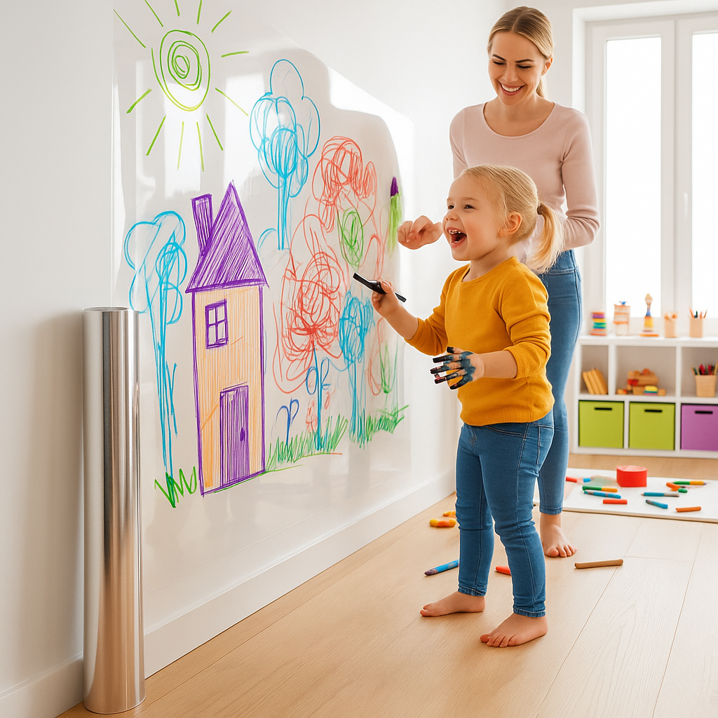 Abziehbares Wandbild für Zeichnungen – Wiederverwendbarer Whiteboard-Aufkleber für Kinder