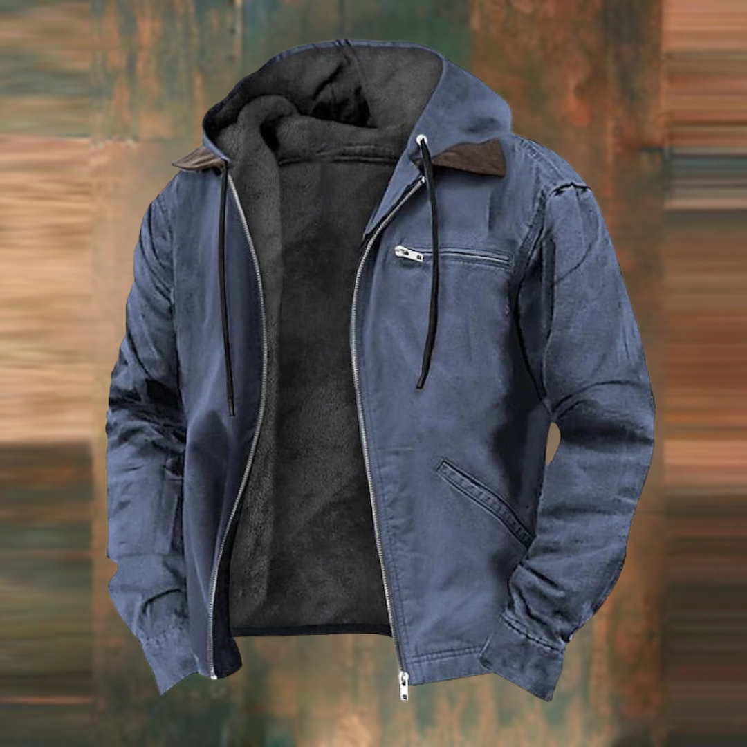 Herren Winterjacke – Warmer Mantel mit Kapuze und weichem Futter