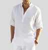 Chemise Élégante en Lin pour Homme avec Col