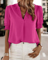 Blouse à col en V pour femmes - Confortable et élégante