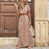 Maxikleid Boho Sommer mit V-Ausschnitt und Gürtel