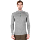 Langarm-T-Shirt aus 100% Merinowolle mit ¼-Reißverschluss