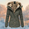 Damen Wintermantel – Warme Jacke mit luxuriösem Pelzkragen und Kapuze