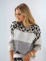 Pull Imprimé Léopard avec Coupe Parfaite