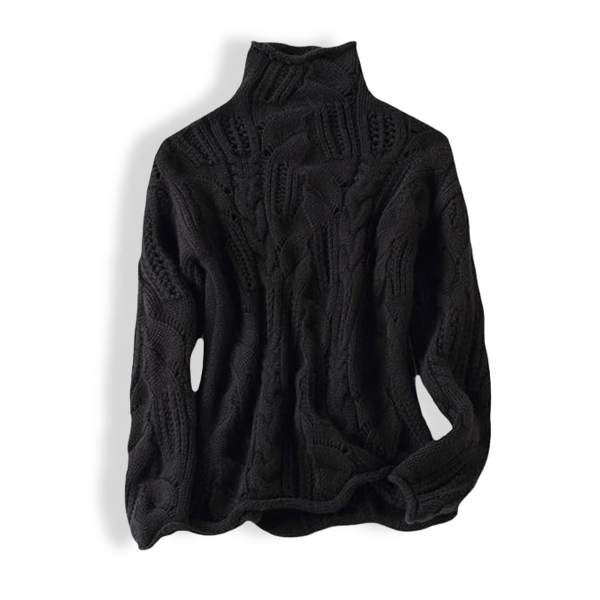 Damenpullover mit Kragen – Gestrickter Pullover mit Lochmuster und weichem Schnitt