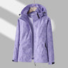Softshell-Jacke Damen – Windjacke mit Kapuze und elegantem Muster