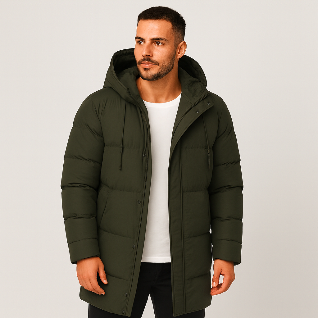 Men's Long Quilted Winter Coat – Warm, Elegant & Comfortable