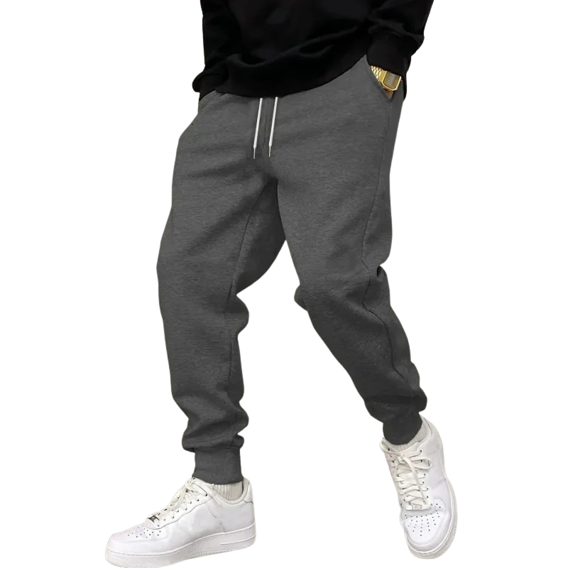 Herren Slim Fit Jogginghose mit elastischem Bund und Kordelzug, Seitentaschen, Sporthose