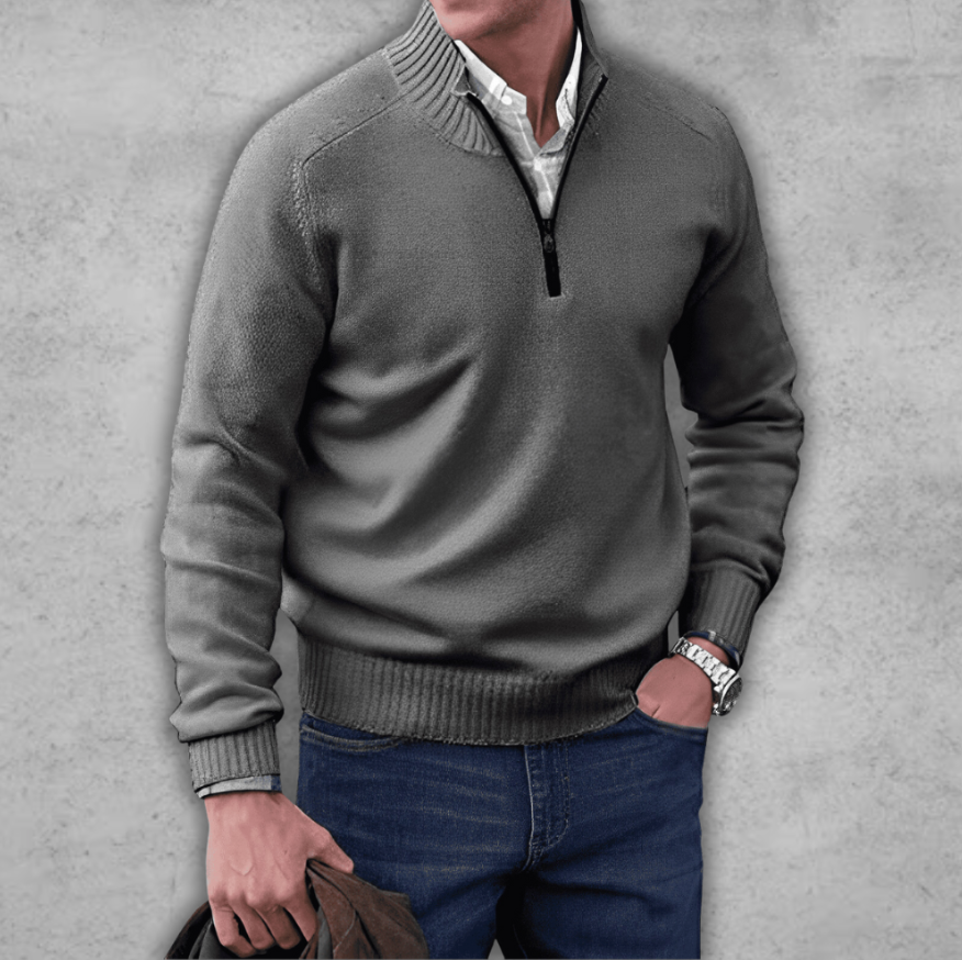Herrenpullover mit halbem Reißverschluss – Klassischer Pullover für alle Gelegenheiten