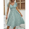 Midikleid mit Blumenmuster und Volants