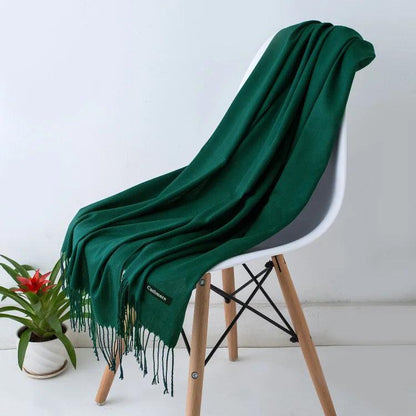 Eleganter Damenschal – Weicher Winterschal mit Fransen