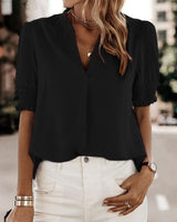 Blouse à col en V pour femmes - Confortable et élégante