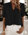 Blouse à col en V pour femmes - Confortable et élégante