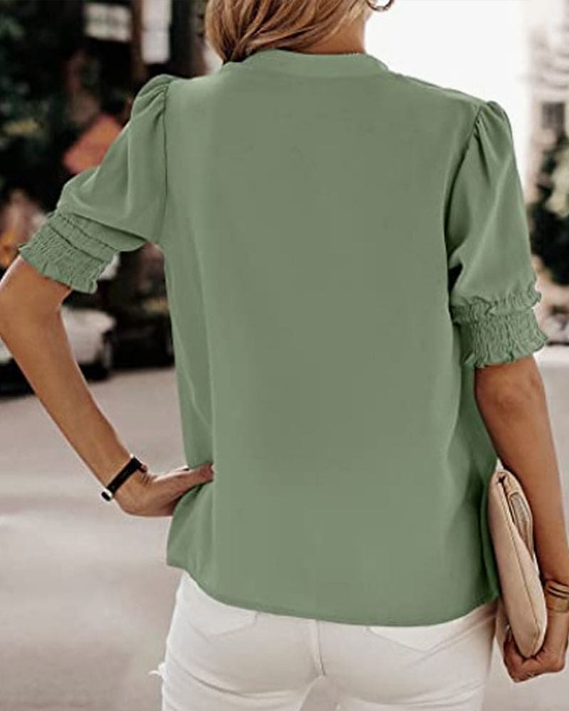 Blouse à col en V pour femmes - Confortable et élégante