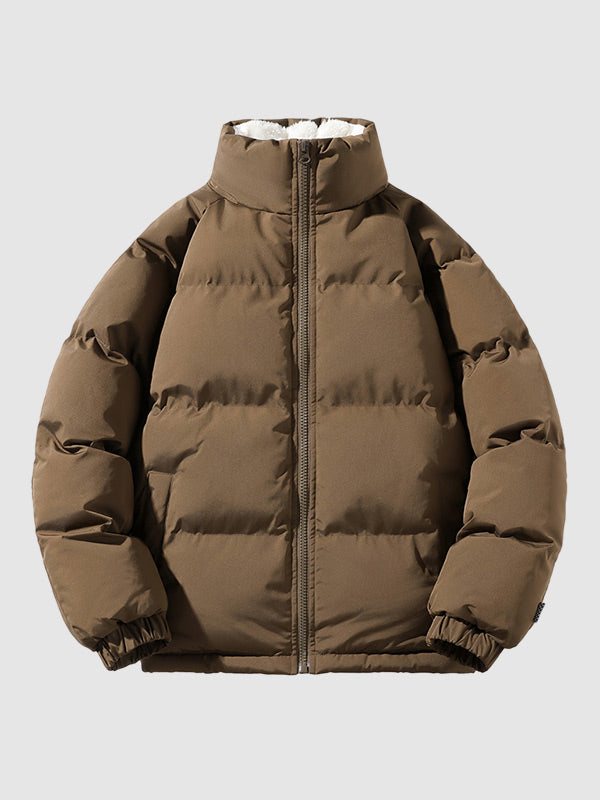 Gepolsterte Herren-Winterjacke – Warmer Mantel mit Stehkragen und Futter