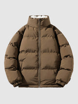 Gepolsterte Herren-Winterjacke – Warmer Mantel mit Stehkragen und Futter