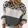 Pull Femme Tendance à Imprimé Léopard et Coupe Oversize