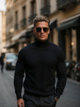 Pull Col Roulé Homme en 100% Laine - Confortable et Intemporel