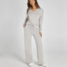 Damen-Loungewear-Set – Bequemes zweiteiliges Set mit V-Ausschnitt
