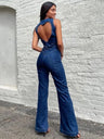 Jeans-Overall mit Herzförmigem Rückenausschnitt für Damen