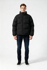 Gepolsterte Herren-Winterjacke – Warmer Mantel mit Stehkragen und Futter