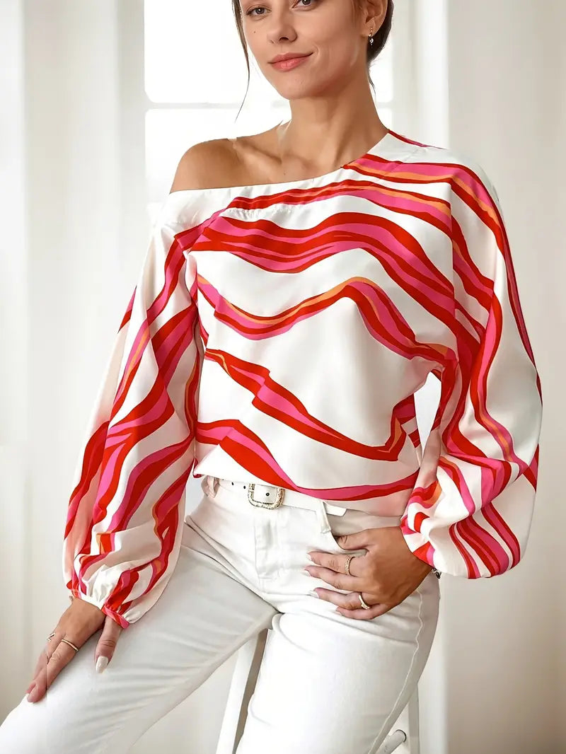 Asymmetrische Bluse mit Einer Schulter – Luxus- & Trenddesign