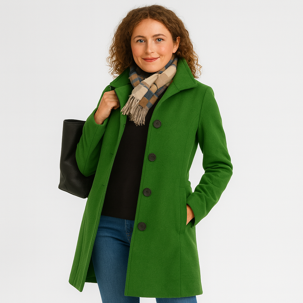 Damen langer Mantel – klassisch, elegant & bequem