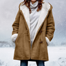 Damen-Wintermantel – Warme Sherpa-Jacke mit Kapuze und Knebelverschluss