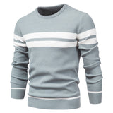 Men's striped sweater – Modern round neck knit sweater