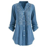 Blouse longue pour femme avec manches bouffantes - Chic et polyvalente