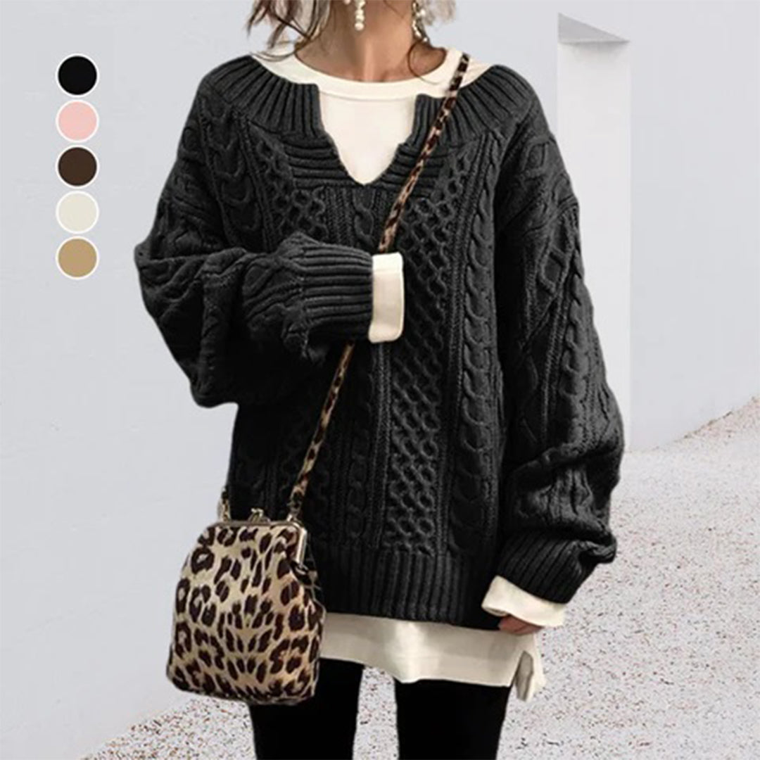 Pull Tricoté Oversize à Col Rond