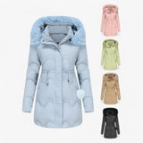 Damen Wintermantel – Elegante und warme Jacke mit Pelzkragen und Kapuze