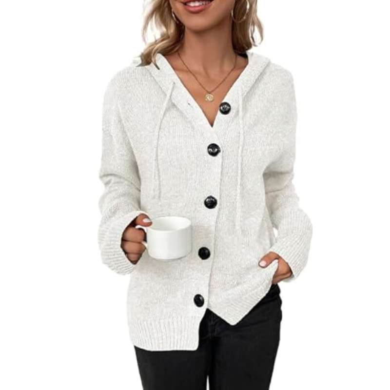 Warme Strickweste für Damen mit Knöpfen