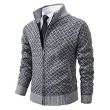 Herrenpullover aus Strick – Eleganter Pullover mit Reißverschluss und klassischem Muster