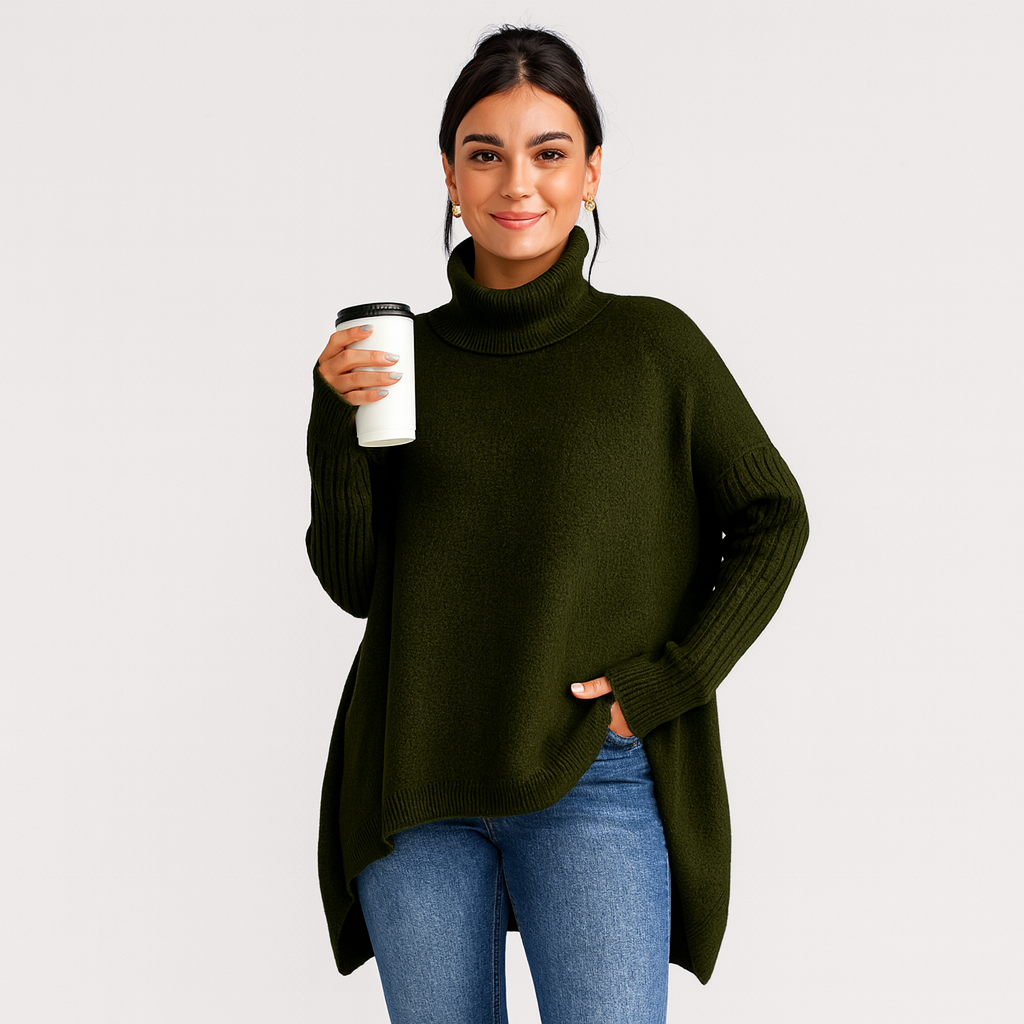 Damen Oversize Rollkragenpullover – Weicher und eleganter Schnitt
