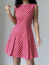 Robe Trapèze Sans Manches à Imprimé Carreaux Vintage