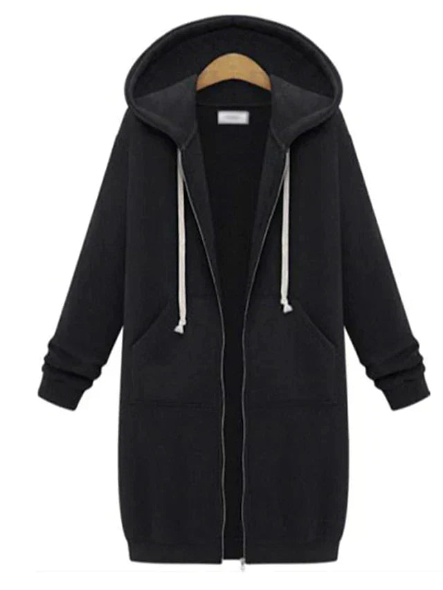 Hoodie zippé mi-long pour chaleur et confort supplémentaires-mezam.fr