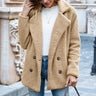 Oversize Damenmantel aus Teddy-Stoff mit doppelter Knopfleiste im lässigen Stil