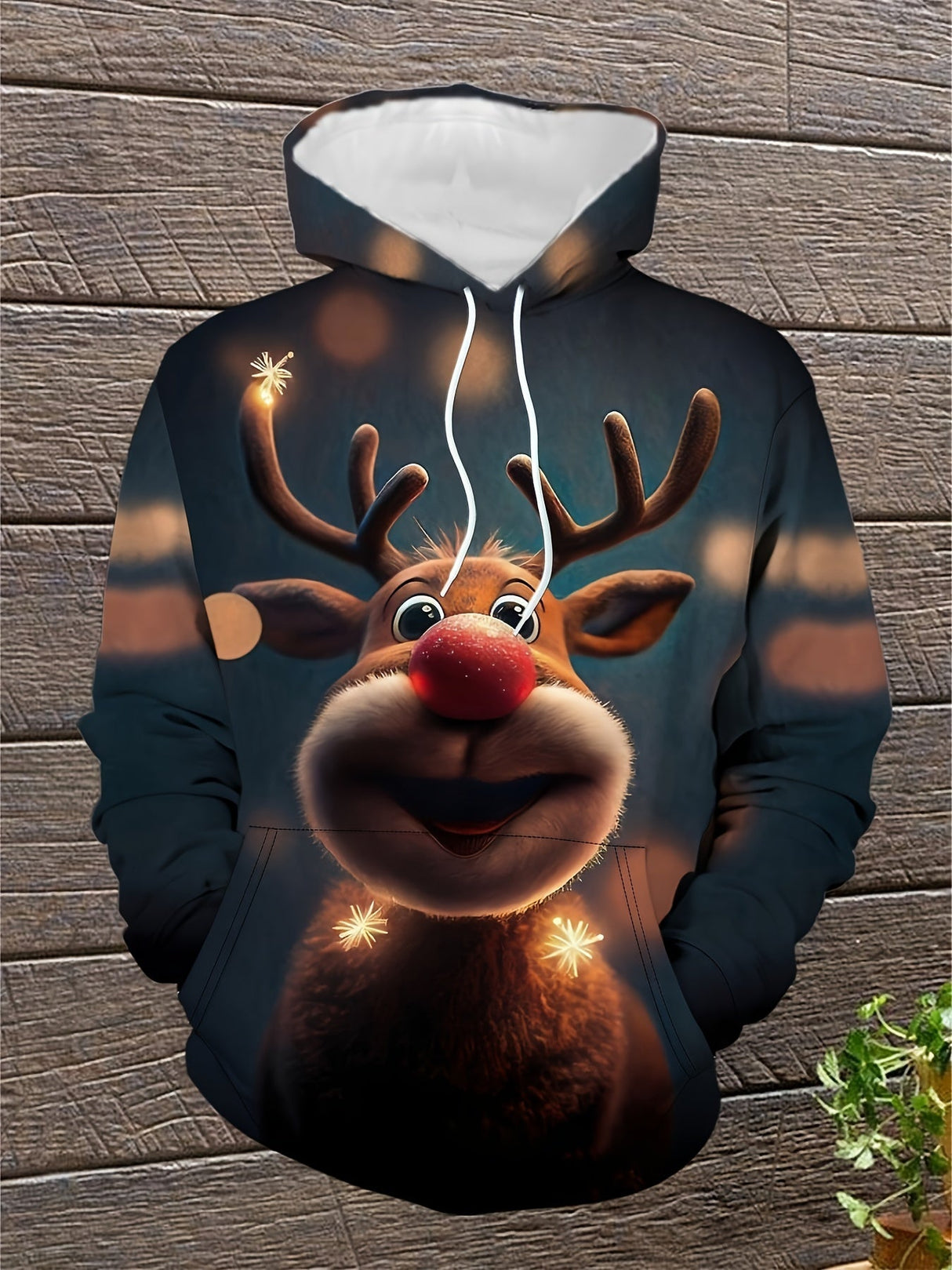 Weihnachts-Hoodie mit Rentiermotiv – Unisex warmer Pullover für die Feiertage