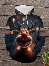 Weihnachts-Hoodie mit Rentiermotiv – Unisex warmer Pullover für die Feiertage