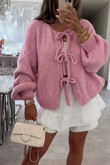 Cardigan aus Acryl mit Knoten vorne
