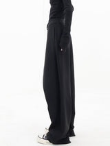 Damenhose Baggy Asymmetrisch mit Doppelknopfleiste